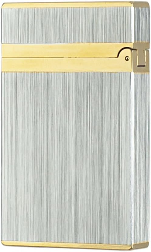 Classic Brushed Silver Gold Lighter, Ligne 2 Lighters, Clear Sound, Inflatable and Adjustable, Soft Flame, Gift for Men Boyfriend Husband Father