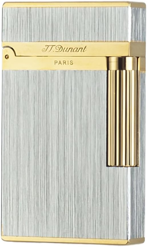 Classic Brushed Silver Gold Lighter, Ligne 2 Lighters, Clear Sound, Inflatable and Adjustable, Soft Flame, Gift for Men Boyfriend Husband Father