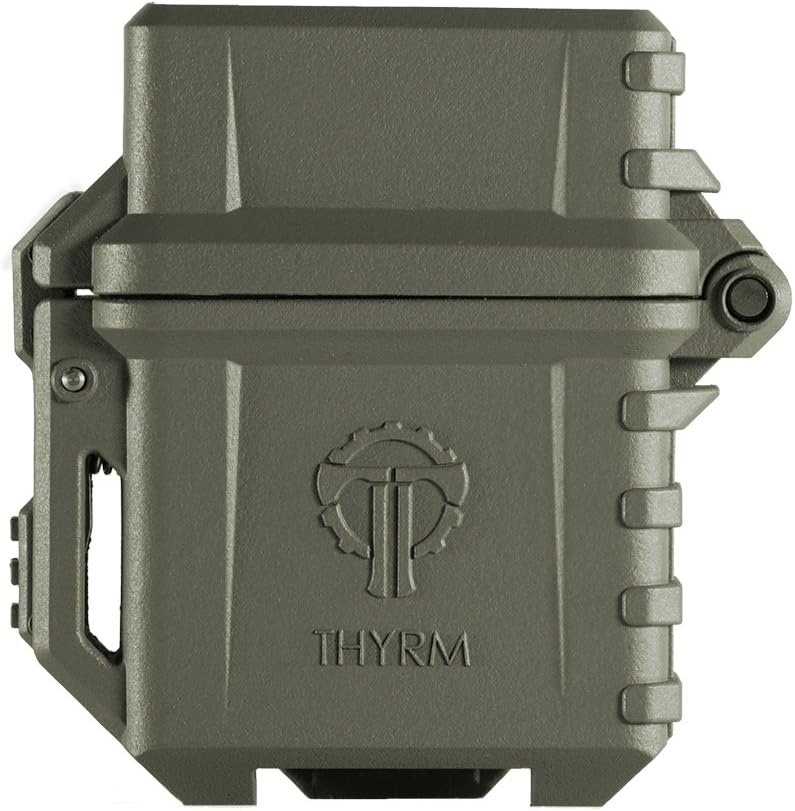 Thyrm PyroVault Lighter Armor v1.0, Compatible with Zippo Classic Fluid Inserts (Olive Drab) for Protection, Less Evaporation, and Retention (Pocket Clip), Made in USA