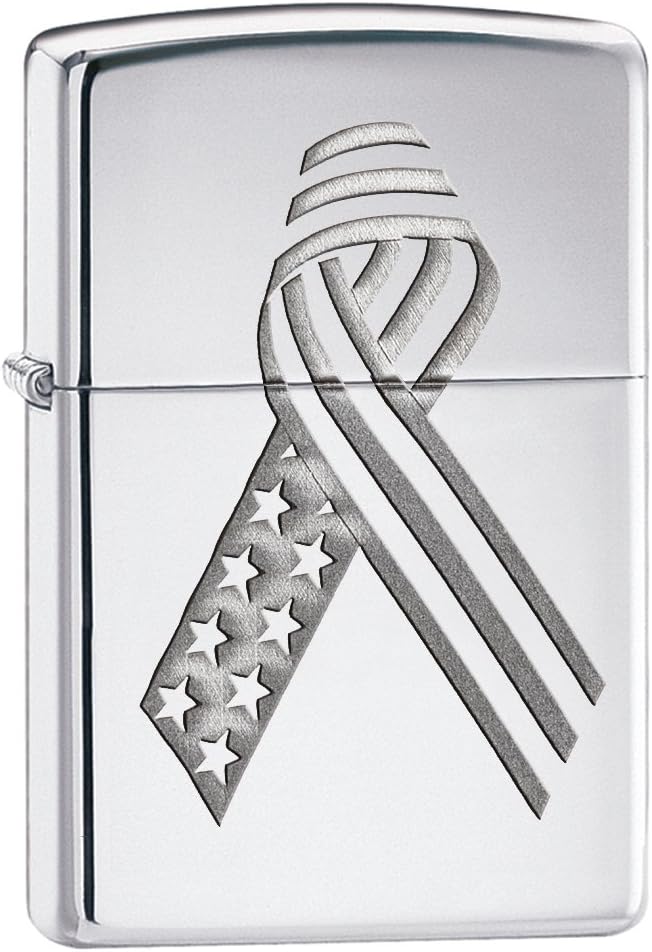 Zippo High Polish Armor Unity Ribbon Lighter (Silver, 5 1/2 x 3 1/2-cm)