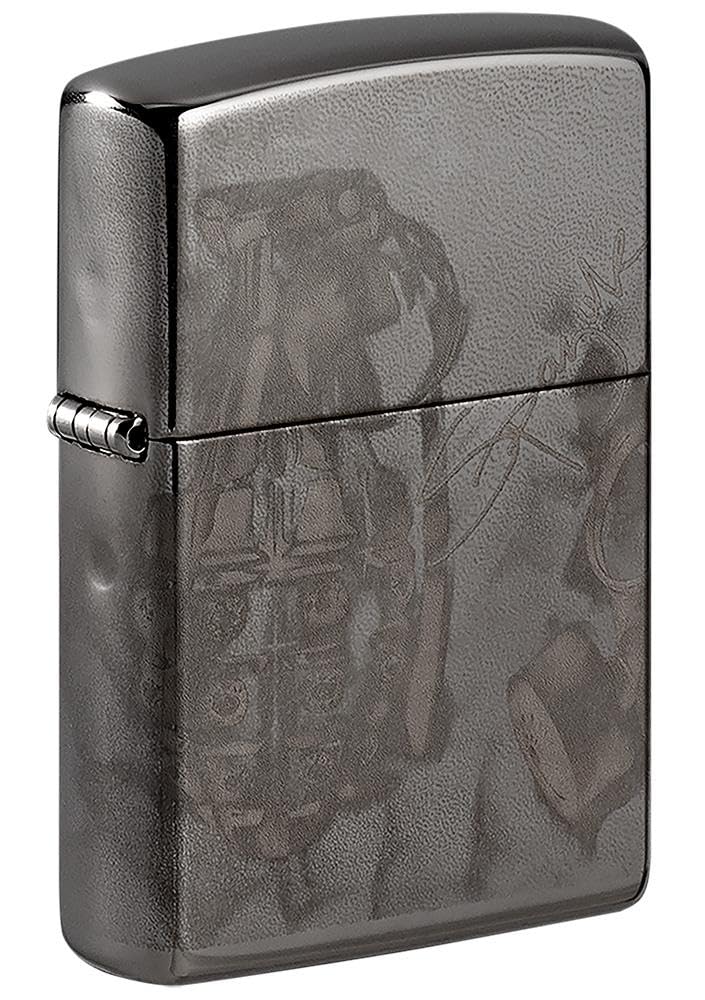 Zippo Lighter, Armor High Polish Black Ice, Standard Size