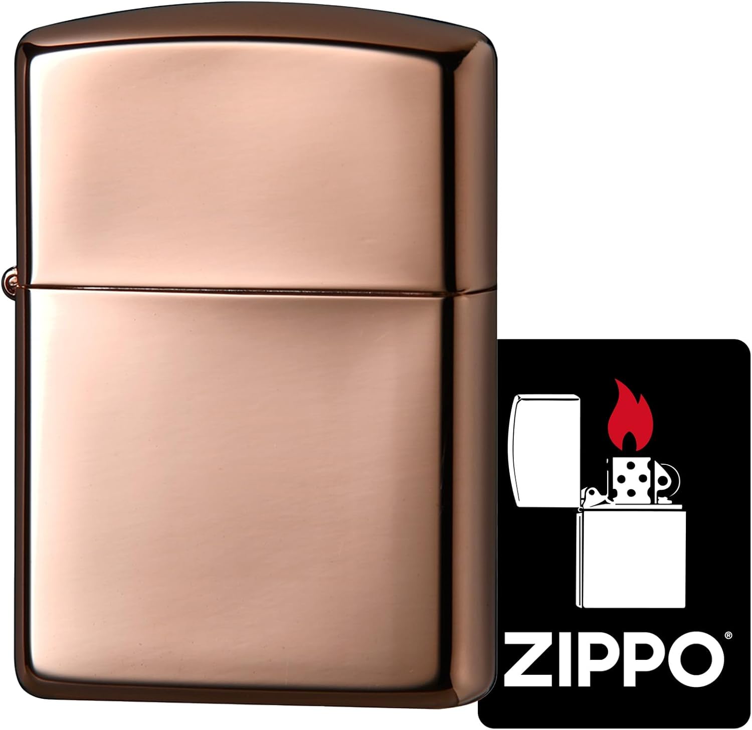 Zippo 162-3HP Windproof Brass COPPER PLATE COPPER PLATE COPPER PLATE COPPER PLATE Lighter, Mirror Finish Armor with Special Sticker