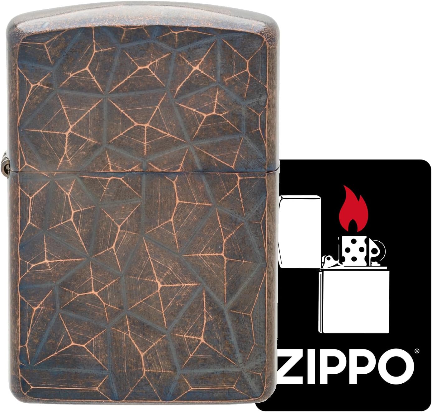 Zippo NEO Meteor CpB Windproof, Brass, Armor-Based, Copper Barrel, Double-Sided, Includes Special Sticker
