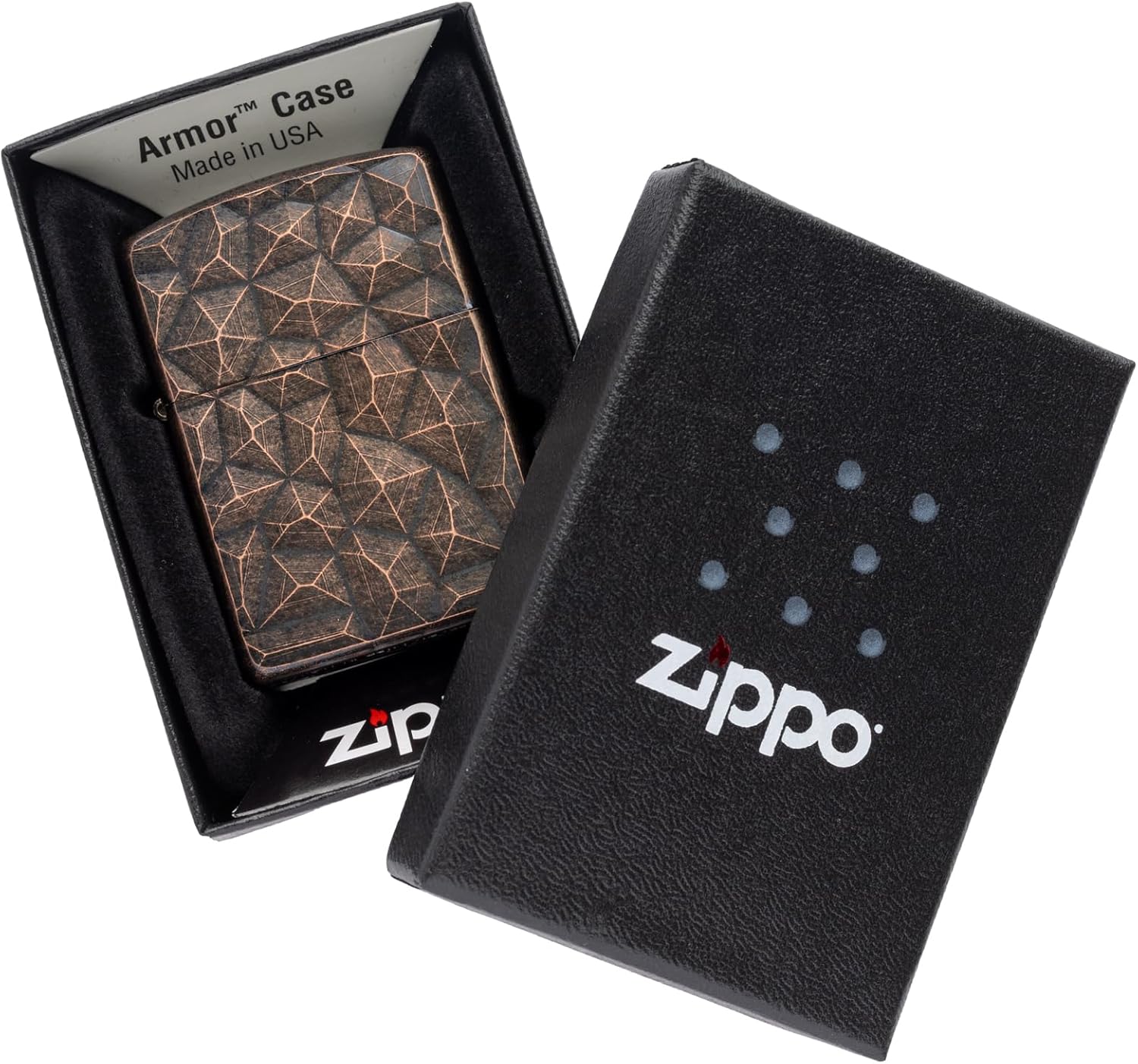Zippo NEO Meteor CpB Windproof, Brass, Armor-Based, Copper Barrel, Double-Sided, Includes Special Sticker