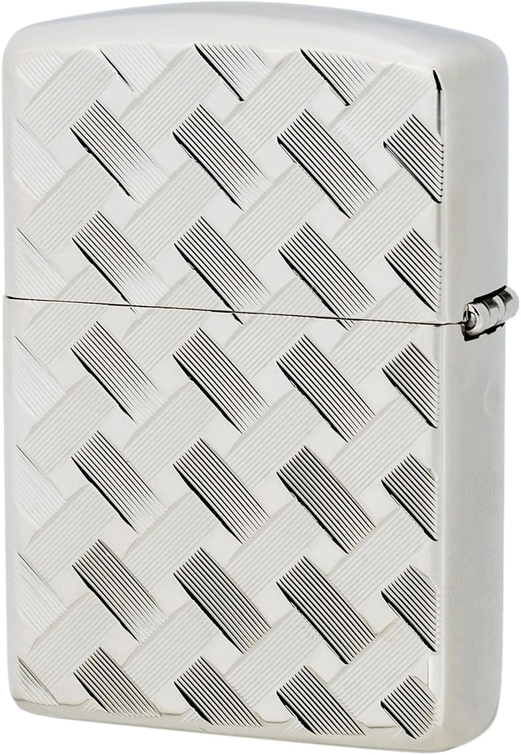 KAJIKAWA Zippo Zippo Lighter, Windproof, Brass, Armor Zippo, Carved, White Nickel Finish, Double Sided, Includes Special Sticker Wire MESH II (C)