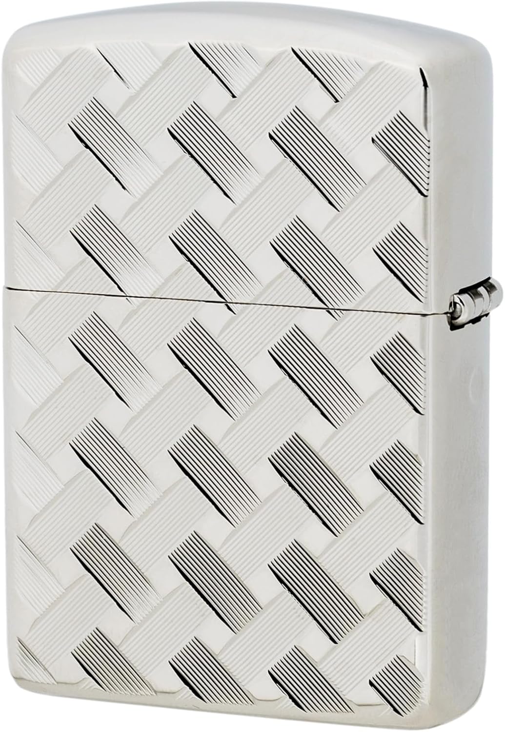 KAJIKAWA Zippo Zippo Lighter, Windproof, Brass, Armor Zippo, Carved, White Nickel Finish, Double Sided, Includes Special Sticker Wire MESH II (C)
