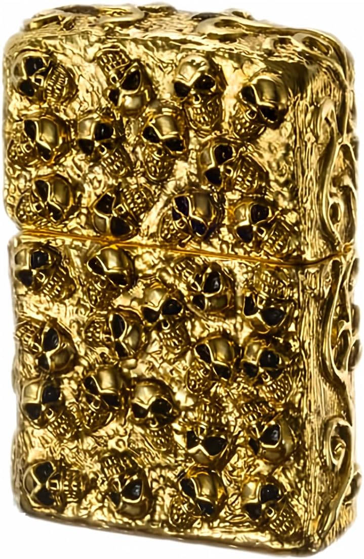 Zippo Lighter Skull Jacket GI Gold Ibushi