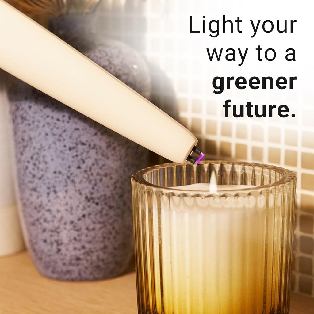 USB Lighter Co. MOTLI Electric Arc Windproof Flameless USB Rechargeable Lighter with Flashlight & Safety Lock for Candle Camping BBQ Grill Gift Outdoors (Dessert Sand)